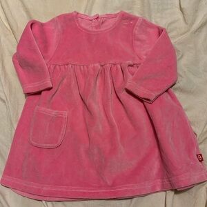 Girls Pink Velvet Dress